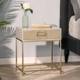 Reser Modern Glam Handcrafted Scroll Mesh Nightstand by Christopher Knight Home