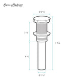 Residential Non-Overflow Pop Up Sink Drain 1.75 In Gold - 2.6" x 1.25" 8.05"