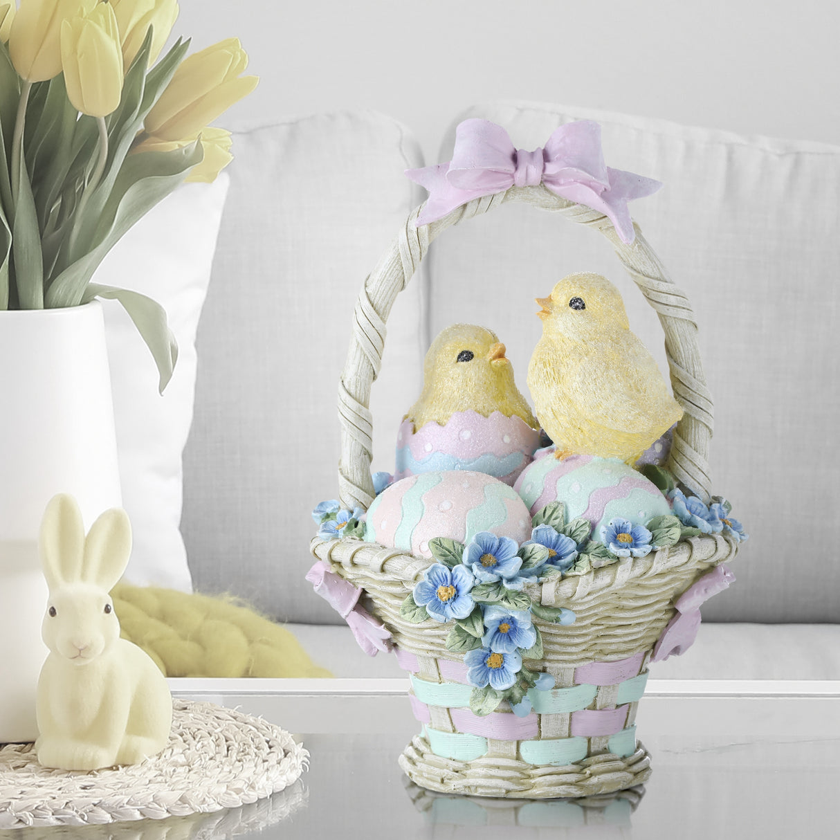Resin Hatching Chick Easter Basket