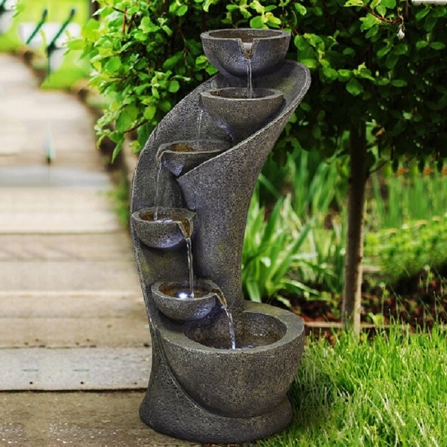 Resin Zen Fountain with LED Light