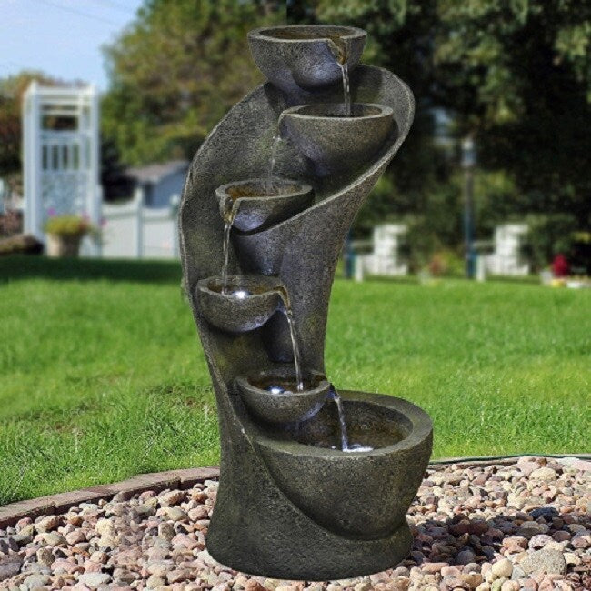 Resin Zen Fountain with LED Light