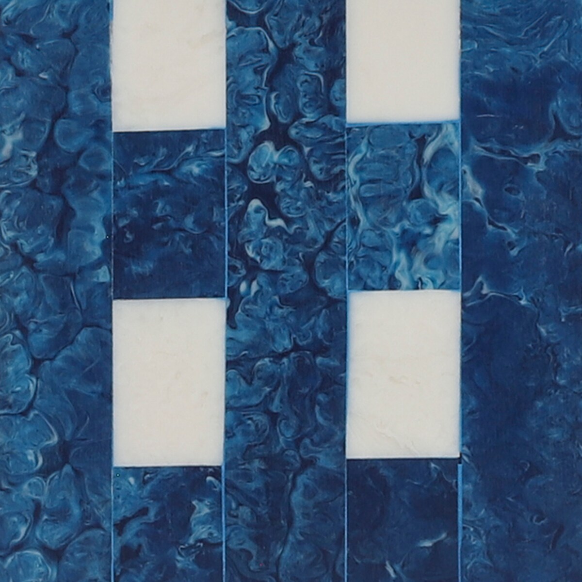 Resin, 3x4 Plaid Pencil Cup, Blue 4.0"H - 3.0" x 3.0" x 4.0"