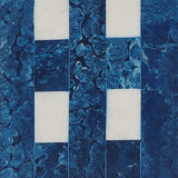 Resin, 3x4 Plaid Pencil Cup, Blue 4.0"H - 3.0" x 3.0" x 4.0"