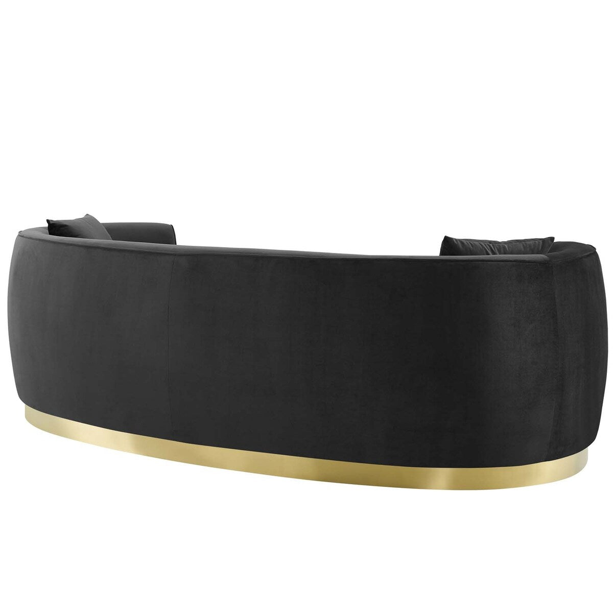 Silver Orchid Perez Curved Velvet Sofa