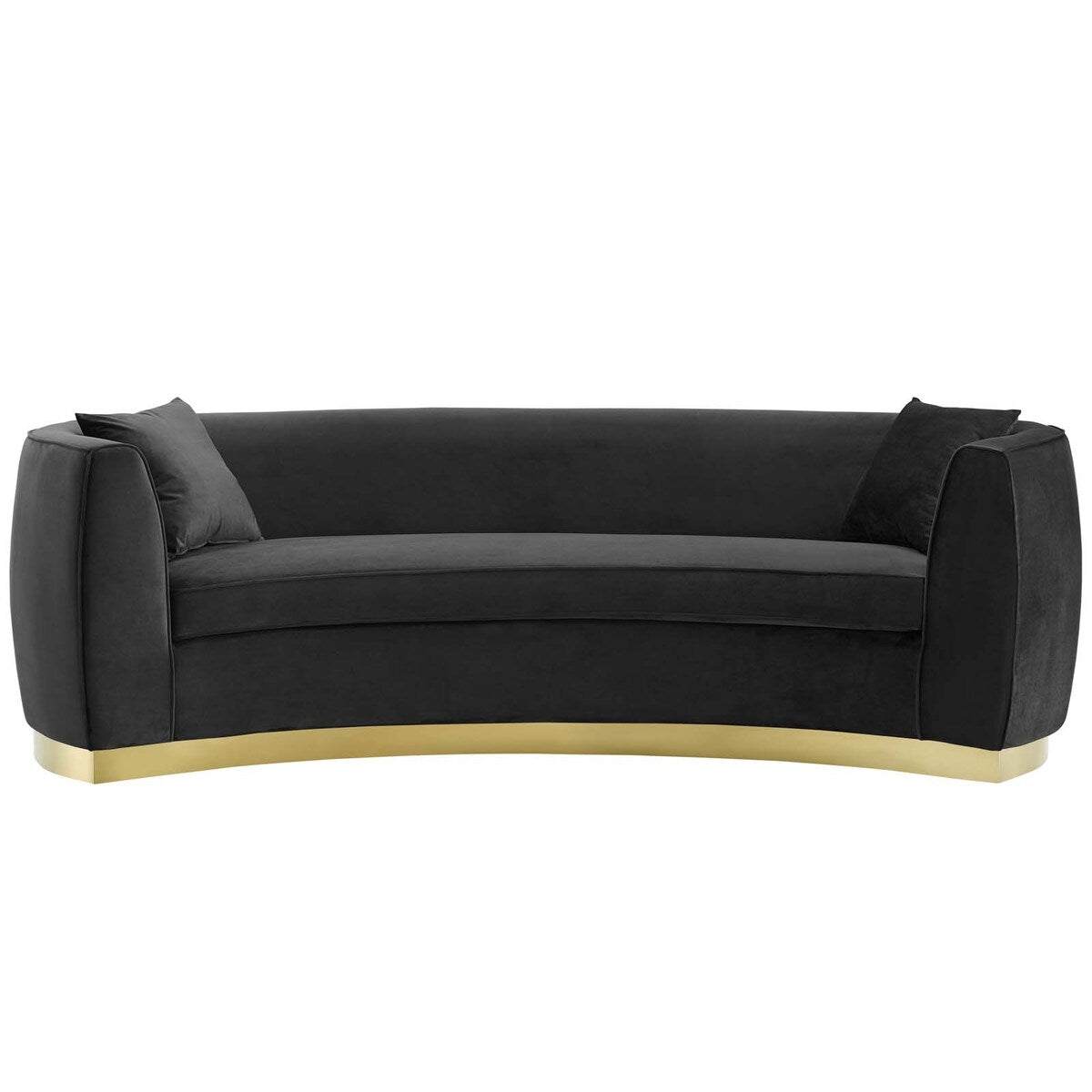 Silver Orchid Perez Curved Velvet Sofa