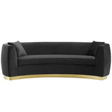 Silver Orchid Perez Curved Velvet Sofa