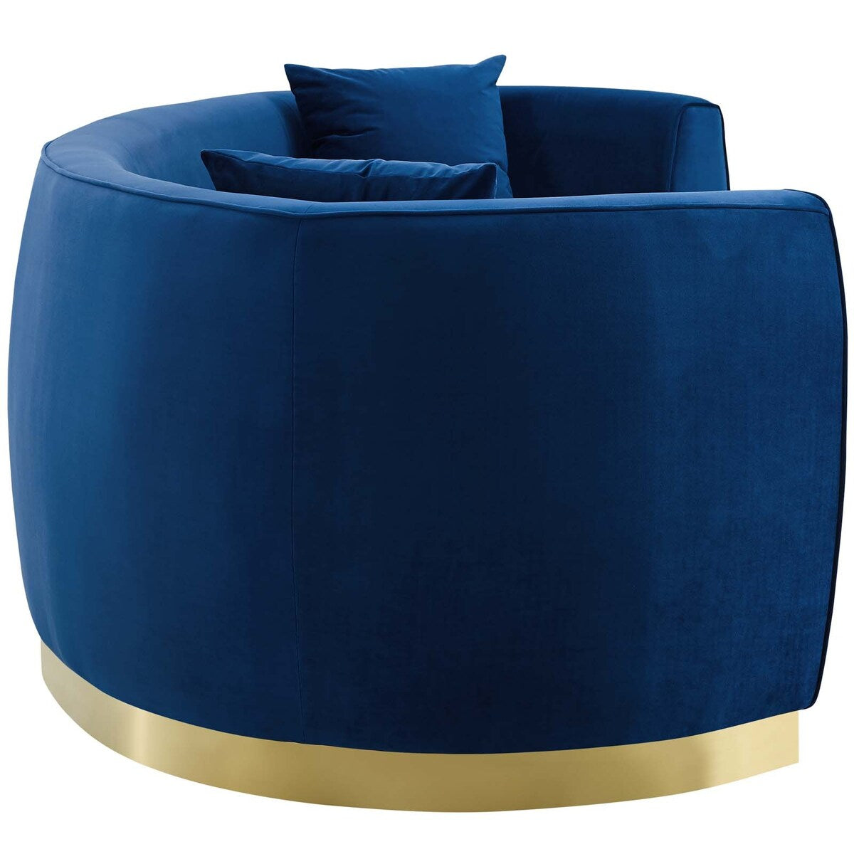 Silver Orchid Perez Curved Velvet Sofa