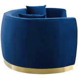 Silver Orchid Perez Curved Velvet Sofa