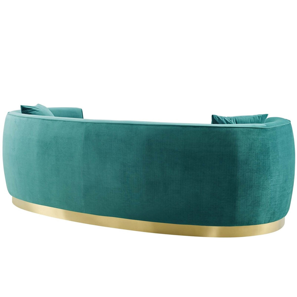 Silver Orchid Perez Curved Velvet Sofa