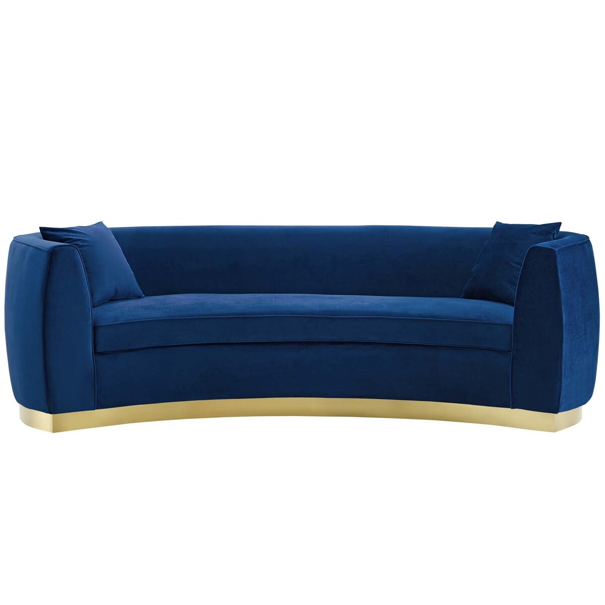 Silver Orchid Perez Curved Velvet Sofa