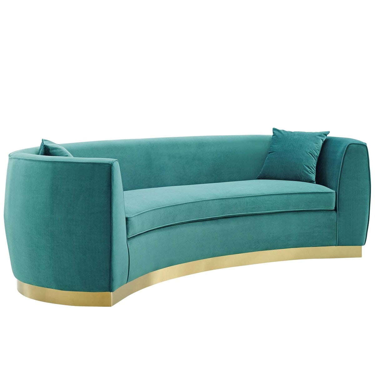 Silver Orchid Perez Curved Velvet Sofa
