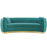 Silver Orchid Perez Curved Velvet Sofa