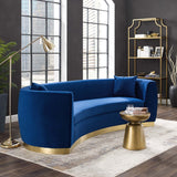 Silver Orchid Perez Curved Velvet Sofa