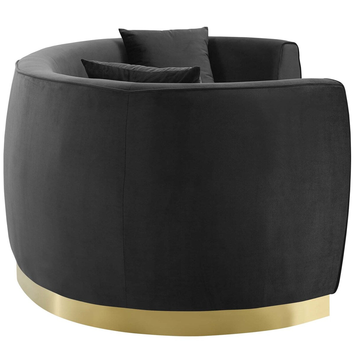 Silver Orchid Perez Curved Velvet Sofa