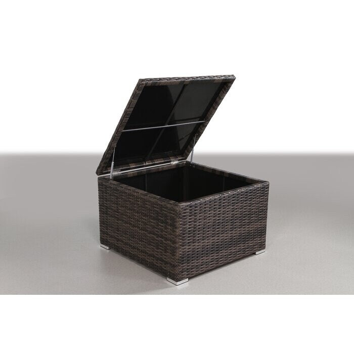 Resort Grade Storage Cup Table 9 Piece Rattan Sectional Seating Group