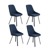 Restaurant Chair, Metal Chair Legs, High Backrest, Velvet Thickened Seat Cushions (4 Pieces)