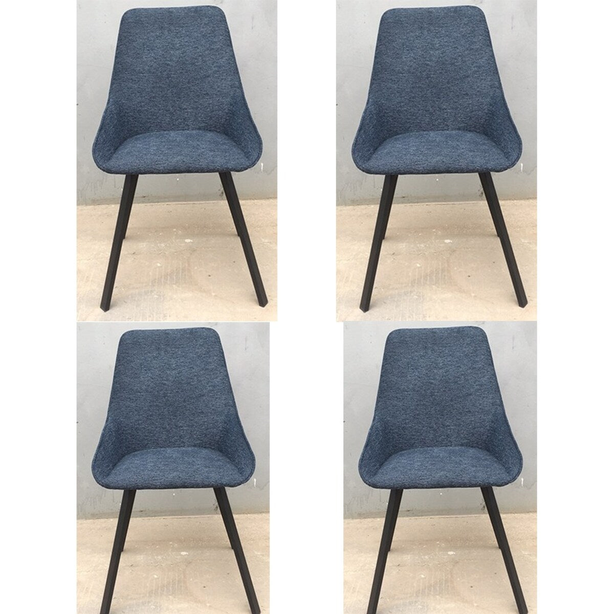 Restaurant Chair, Metal Chair Legs, High Backrest, Velvet Thickened Seat Cushions (4 Pieces)