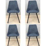 Restaurant Chair, Metal Chair Legs, High Backrest, Velvet Thickened Seat Cushions (4 Pieces)