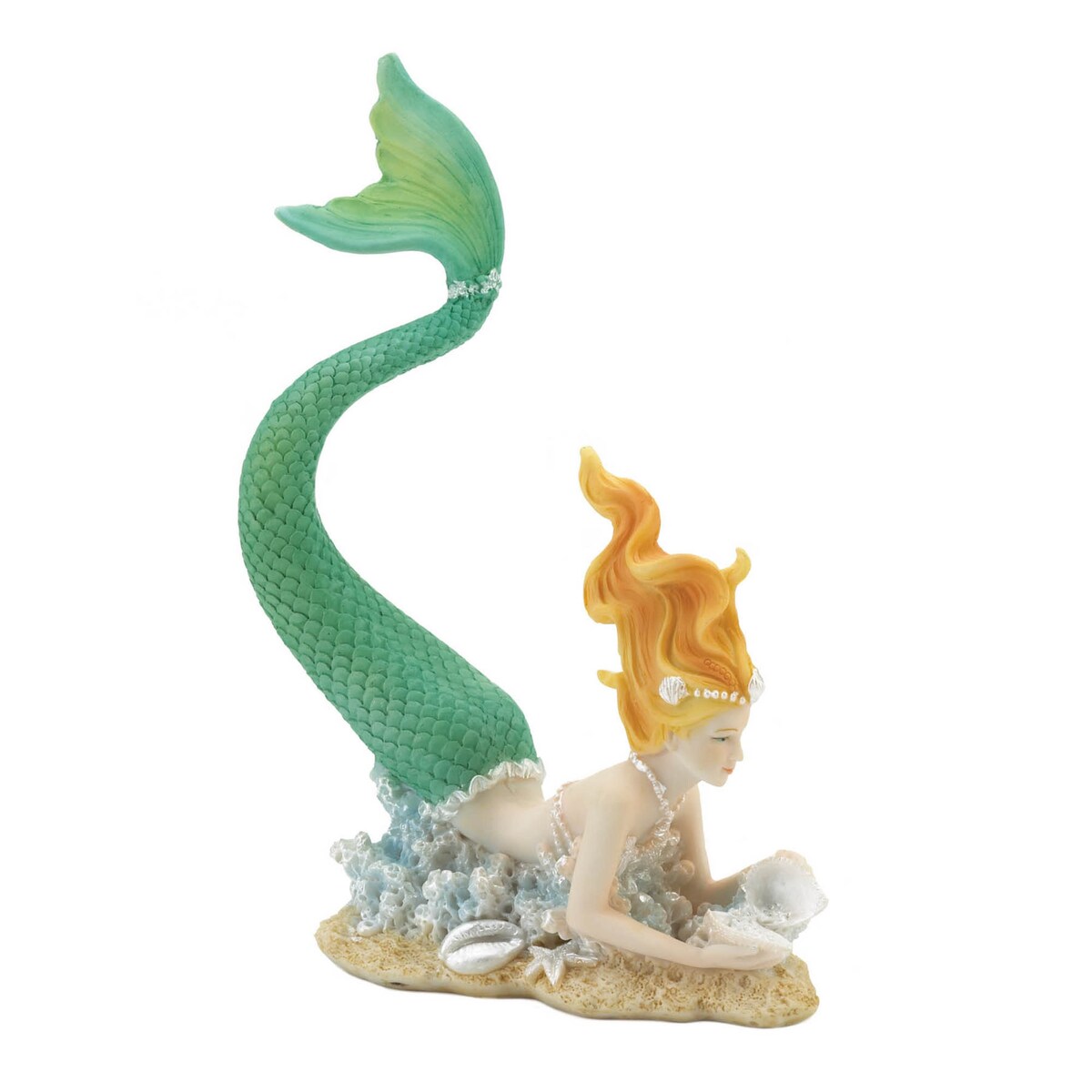 Mermaid Figurine with Pearl Shell Details