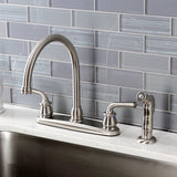 Kingston Brass Restoration 8-Inch Centerset Kitchen Faucet with Side Sprayer
