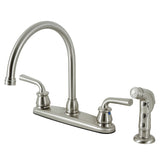Kingston Brass Restoration 8-Inch Centerset Kitchen Faucet with Side Sprayer