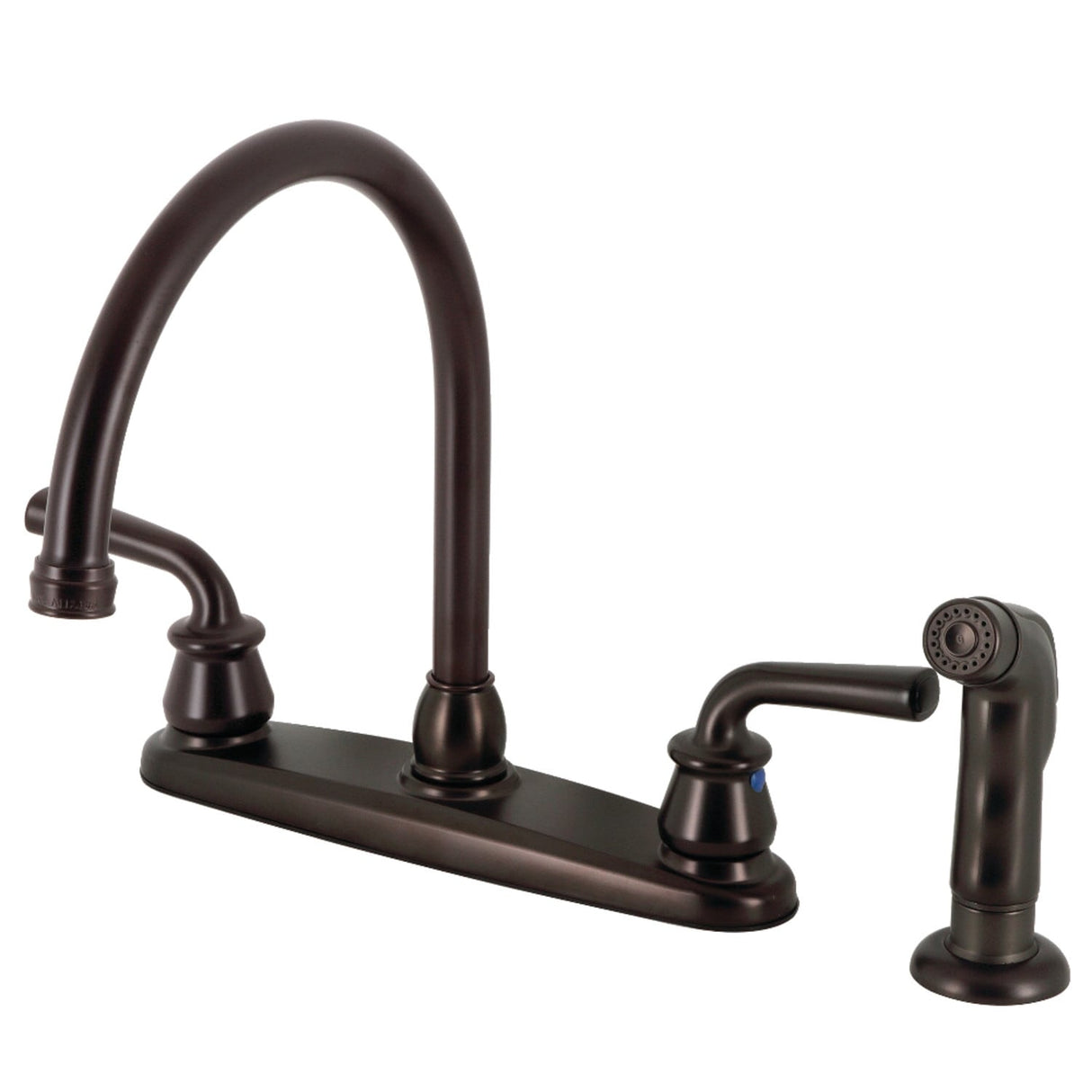 Kingston Brass Restoration 8-Inch Centerset Kitchen Faucet with Side Sprayer