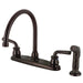 Kingston Brass Restoration 8-Inch Centerset Kitchen Faucet with Side Sprayer