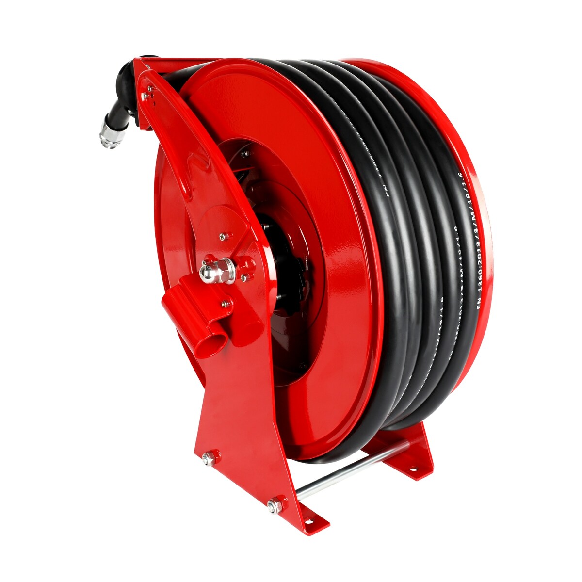 Retractable Diesel Fuel Hose Reel - 3/4 inch x 50ft Extra Long Spring Driven Auto Swivel Rewind