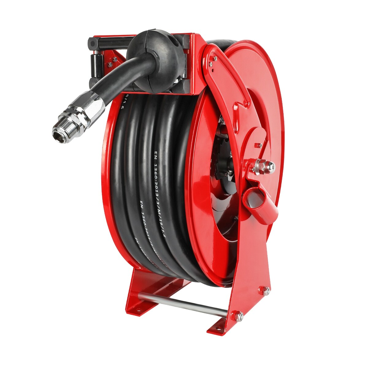 Retractable Diesel Fuel Hose Reel - 3/4 inch x 50ft Extra Long Spring Driven Auto Swivel Rewind