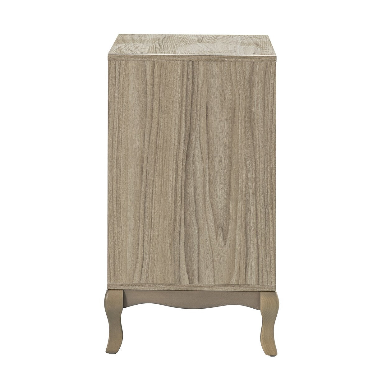 Retro 3-Drawer Wood Nightstand with Cabriole Legs