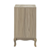Retro 3-Drawer Wood Nightstand with Cabriole Legs