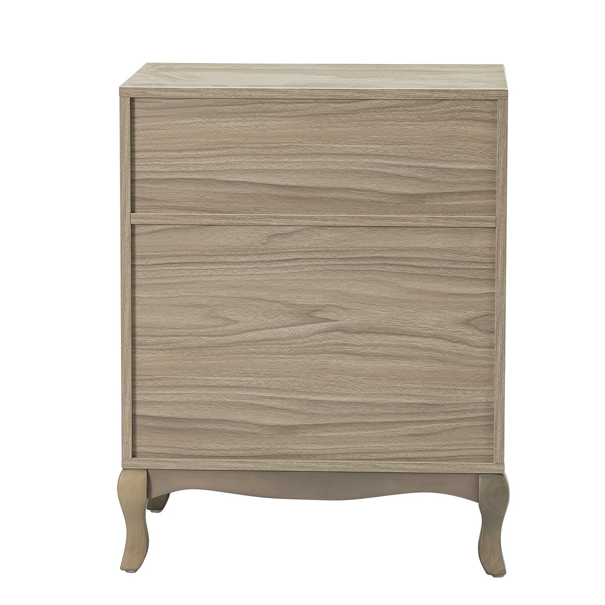 Retro 3-Drawer Wood Nightstand with Cabriole Legs