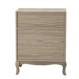 Retro 3-Drawer Wood Nightstand with Cabriole Legs