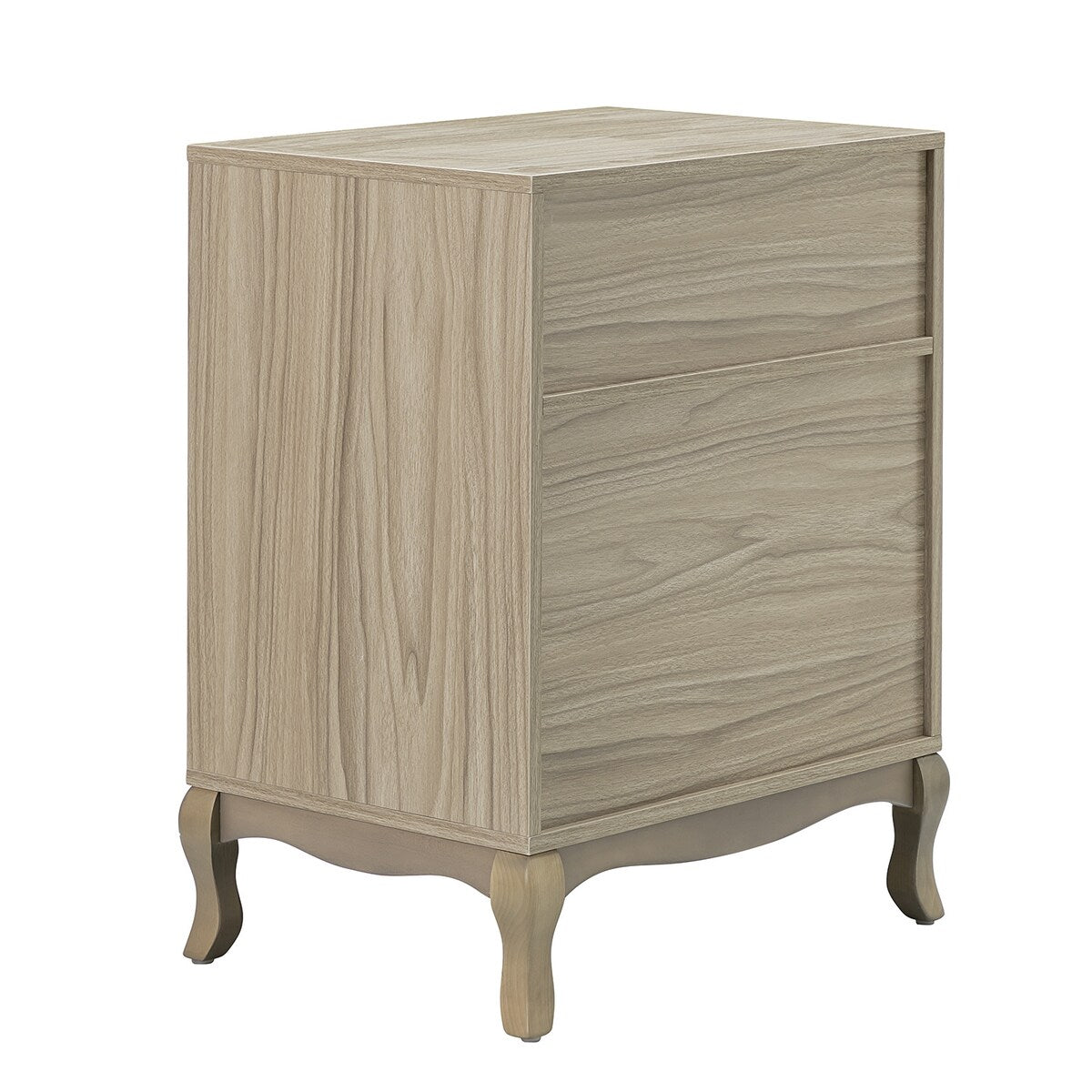 Retro 3-Drawer Wood Nightstand with Cabriole Legs