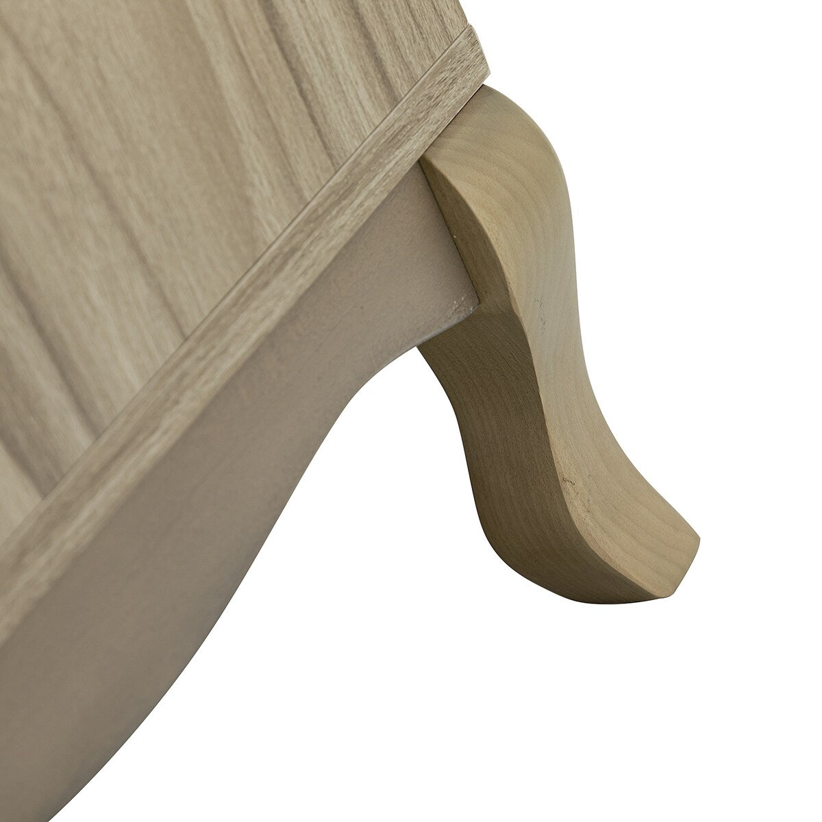 Retro 3-Drawer Wood Nightstand with Cabriole Legs