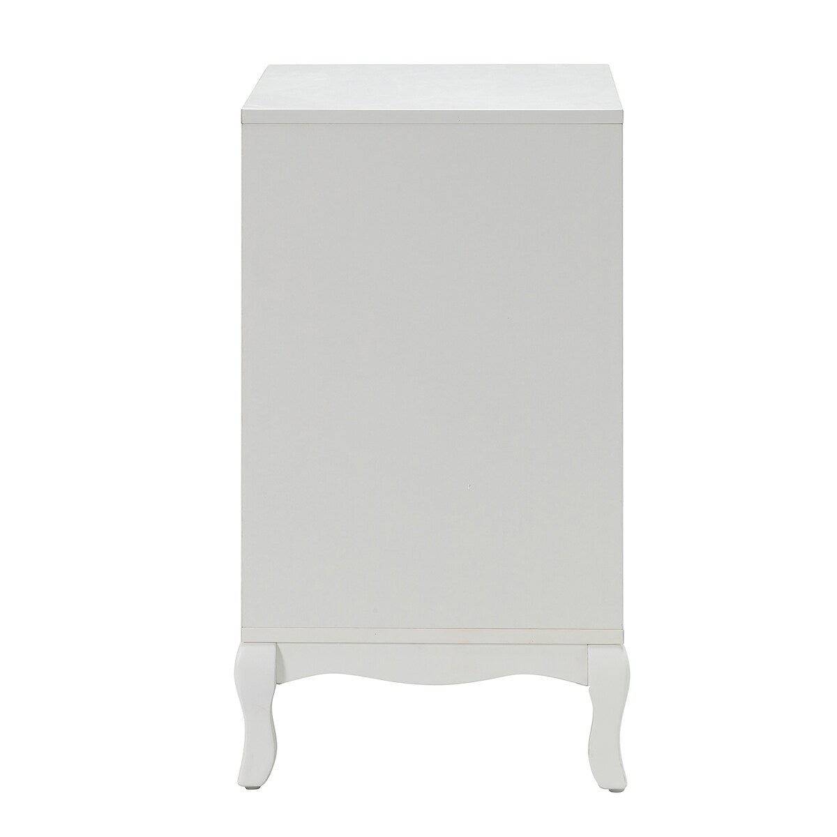 Retro 3-Drawer Wood Nightstand with Cabriole Legs