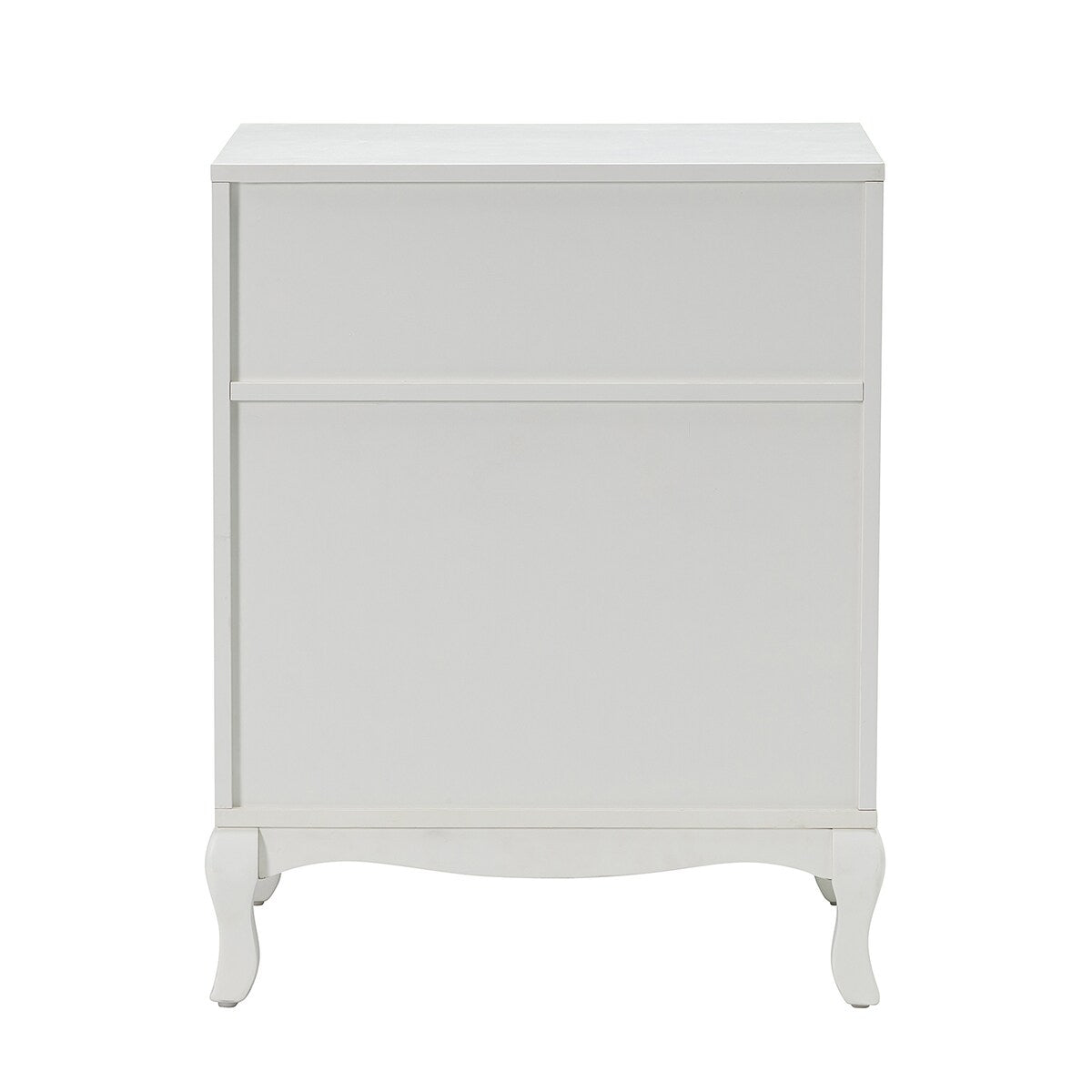 Retro 3-Drawer Wood Nightstand with Cabriole Legs