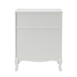 Retro 3-Drawer Wood Nightstand with Cabriole Legs