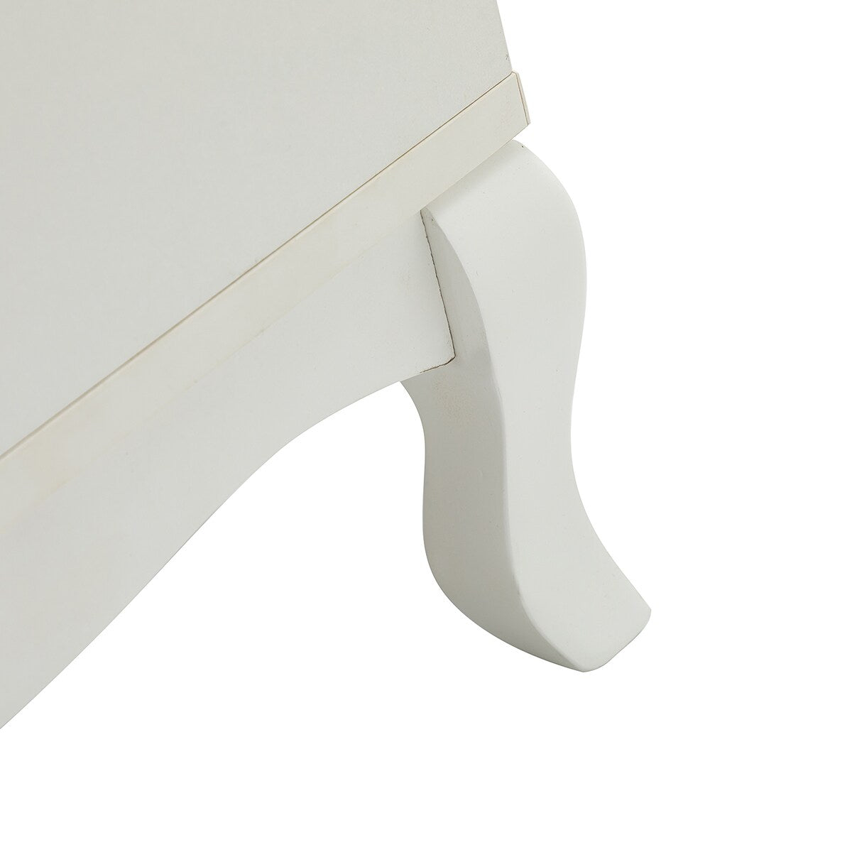Retro 3-Drawer Wood Nightstand with Cabriole Legs