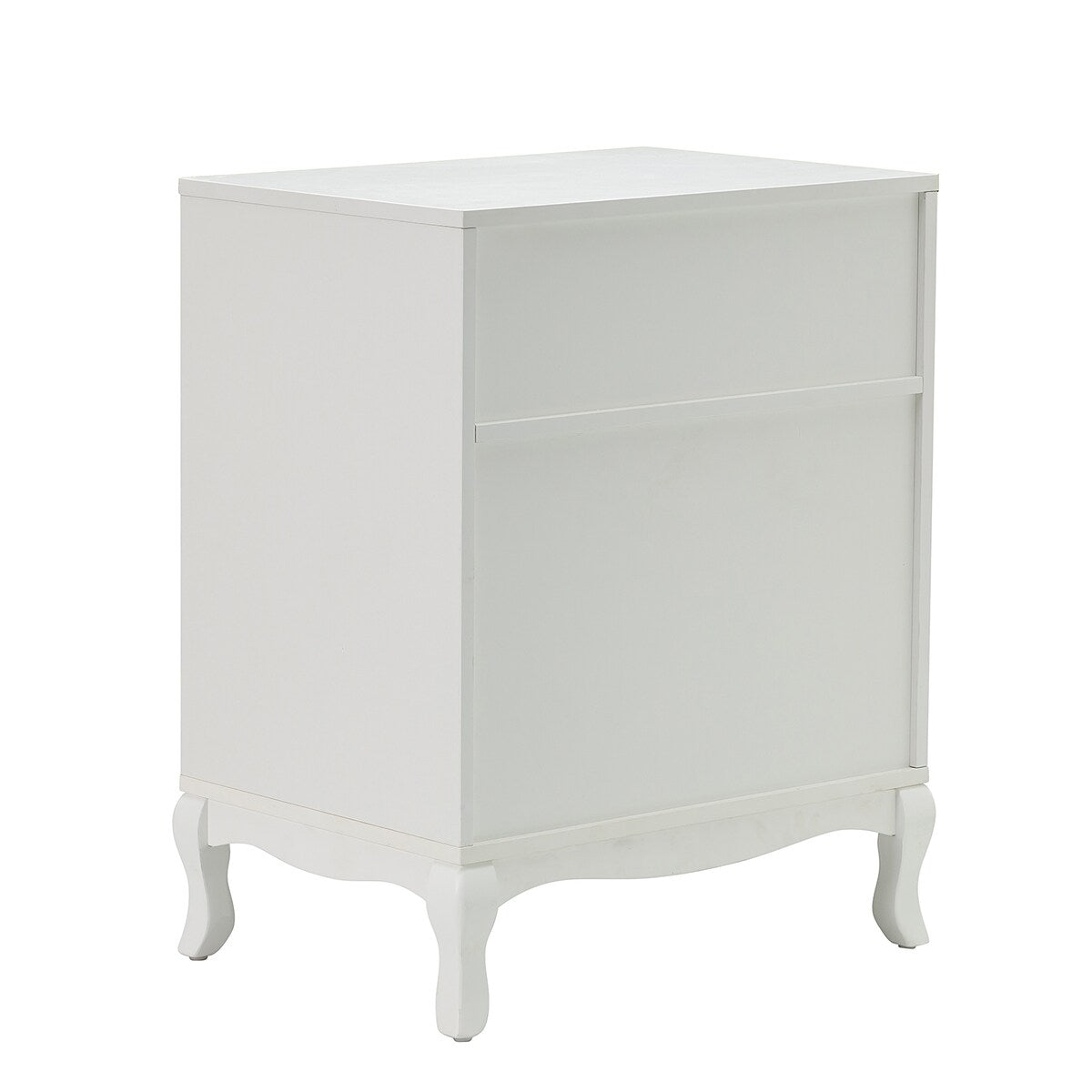 Retro 3-Drawer Wood Nightstand with Cabriole Legs