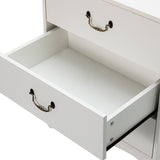 Retro 3-Drawer Wood Nightstand with Cabriole Legs
