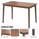 Retro 5-Piece Dining Set with Rubberwood Table and Fabric Cushioned Chairs