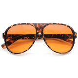 Retro 80S Tear Drop Aviator Sunglasses Blue Block Lens Acetate Frame Uv Protected