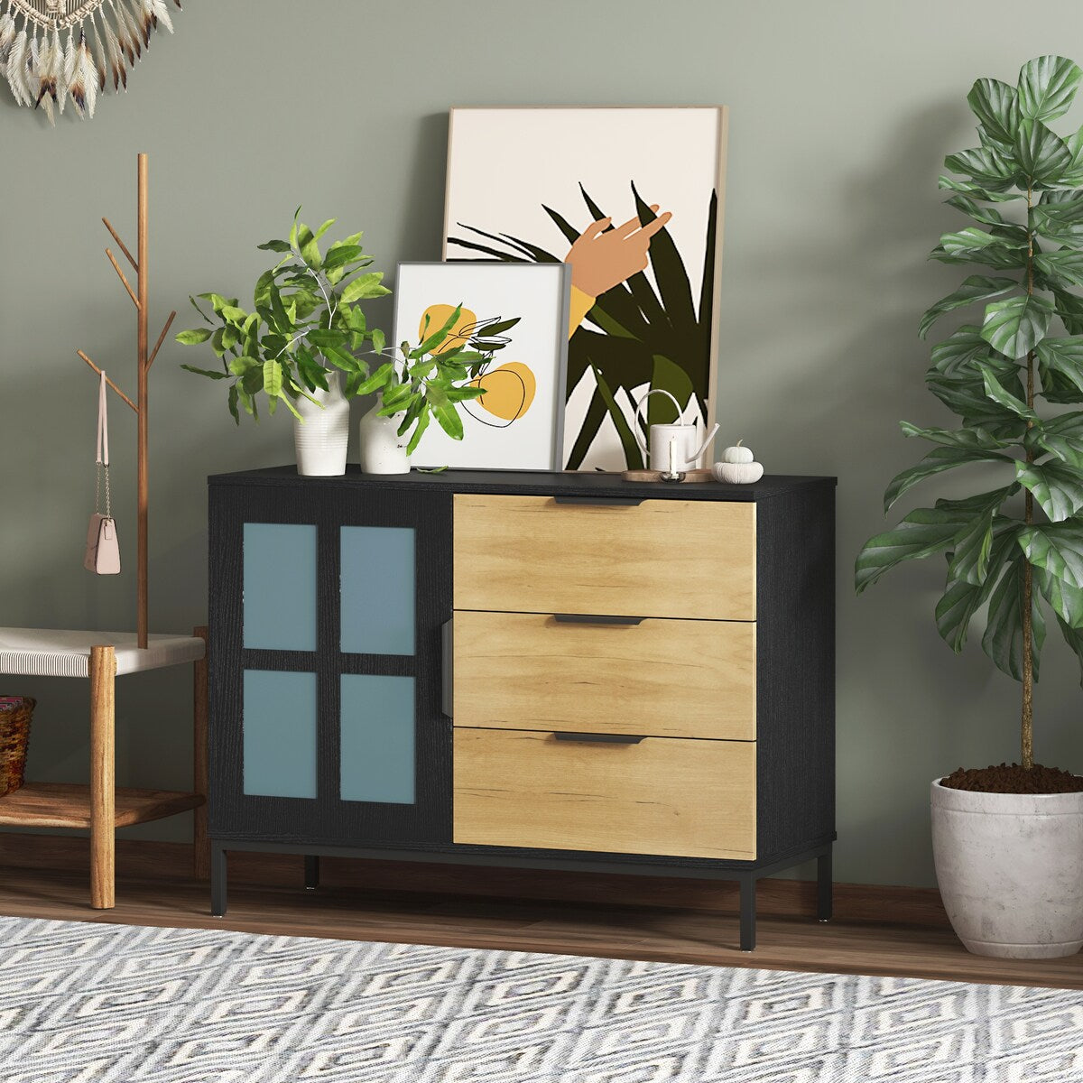 Retro Design Drawer Dresser Bar Cabinet Side Cabinet Storge Cabinet