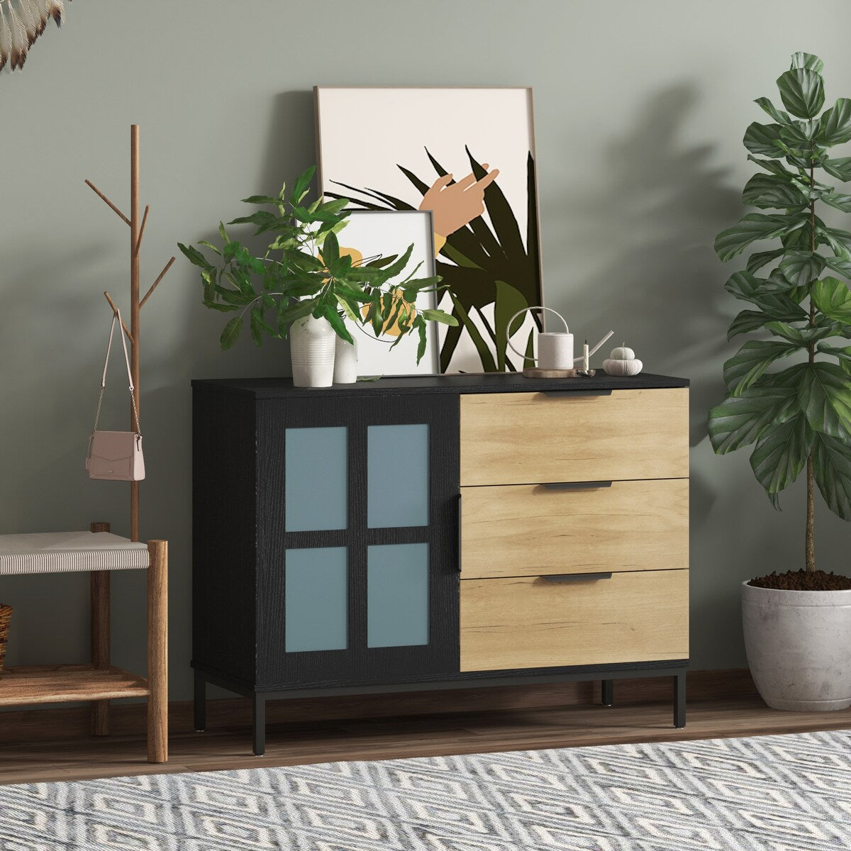 Retro Design Drawer Dresser Bar Cabinet Side Cabinet Storge Cabinet