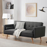 Retro Double Corner Folding Sofa Bed Two Throw Pillows