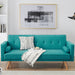 Retro Double Corner Folding Sofa Bed Two Throw Pillows