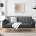 Retro Double Corner Folding Sofa Bed Two Throw Pillows