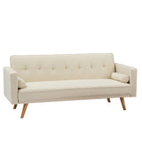 Retro Double Corner Folding Sofa Bed Two Throw Pillows