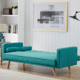 Retro Double Corner Folding Sofa Bed Two Throw Pillows